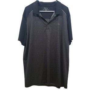 Calvin Klein Performance Polo Shirt Men's XL -Regular Fit Relaxed Black (S043)